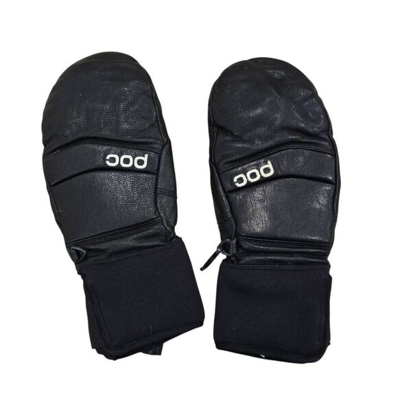 POC Palm X Mitten Gloves Men's Small Black Leather Hook & Loop Warm Waterproof - Picture 1 of 6